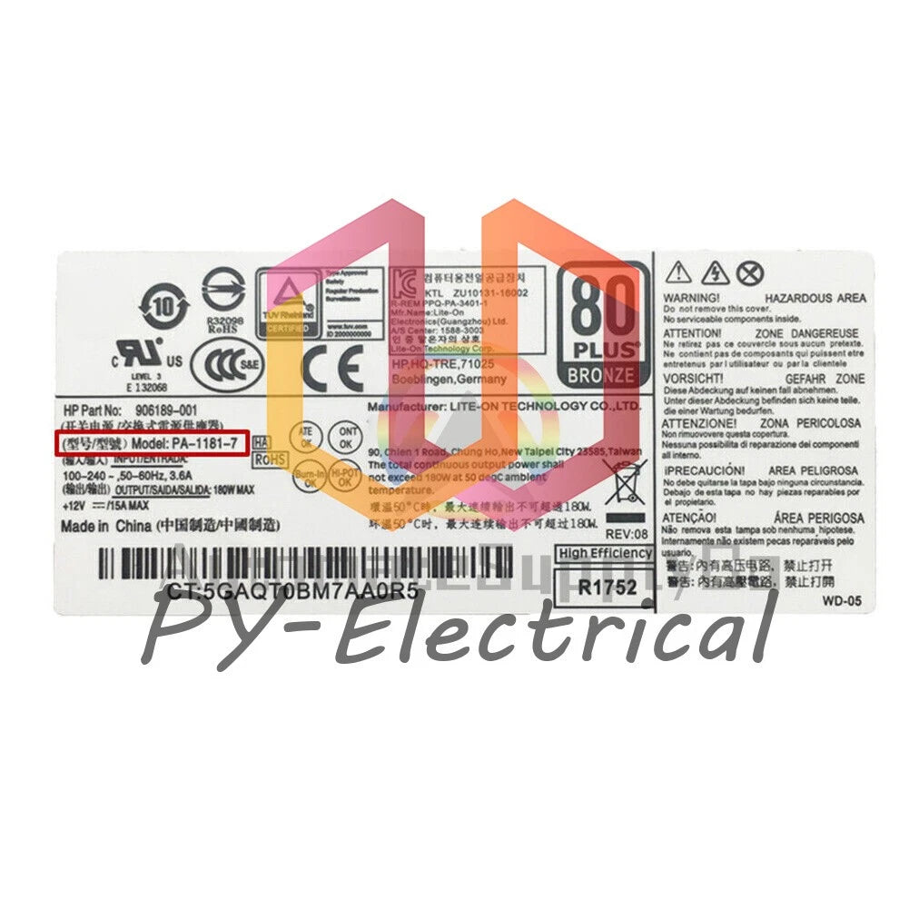 PA-1181-7 FCF011 PCH018 906189-001 For SFF Power Supply 180W 6pin+4pin