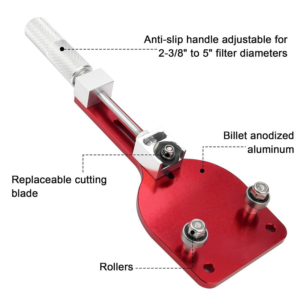new Red Oil Filter Cutter Tool 77750 For Filter Cutting Range From 2-3/8 to 5