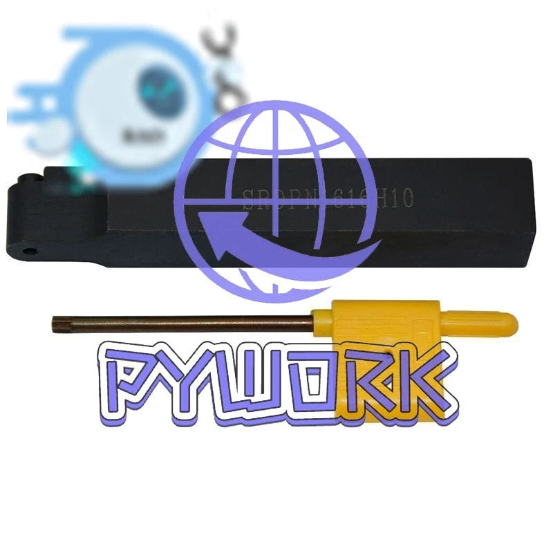 SRDPN1616H10 16mm CNC Lathe Face Milling Tool Holder + 10PCS RCMT10T3 R5 Inserts