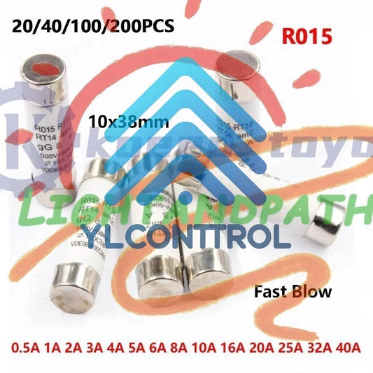 R015 RT18 0.5A 1A 2A 3A 5A 6A 8A 10A 32A Ceramic Fast Blow Fuse 10x38mm 500V #Li