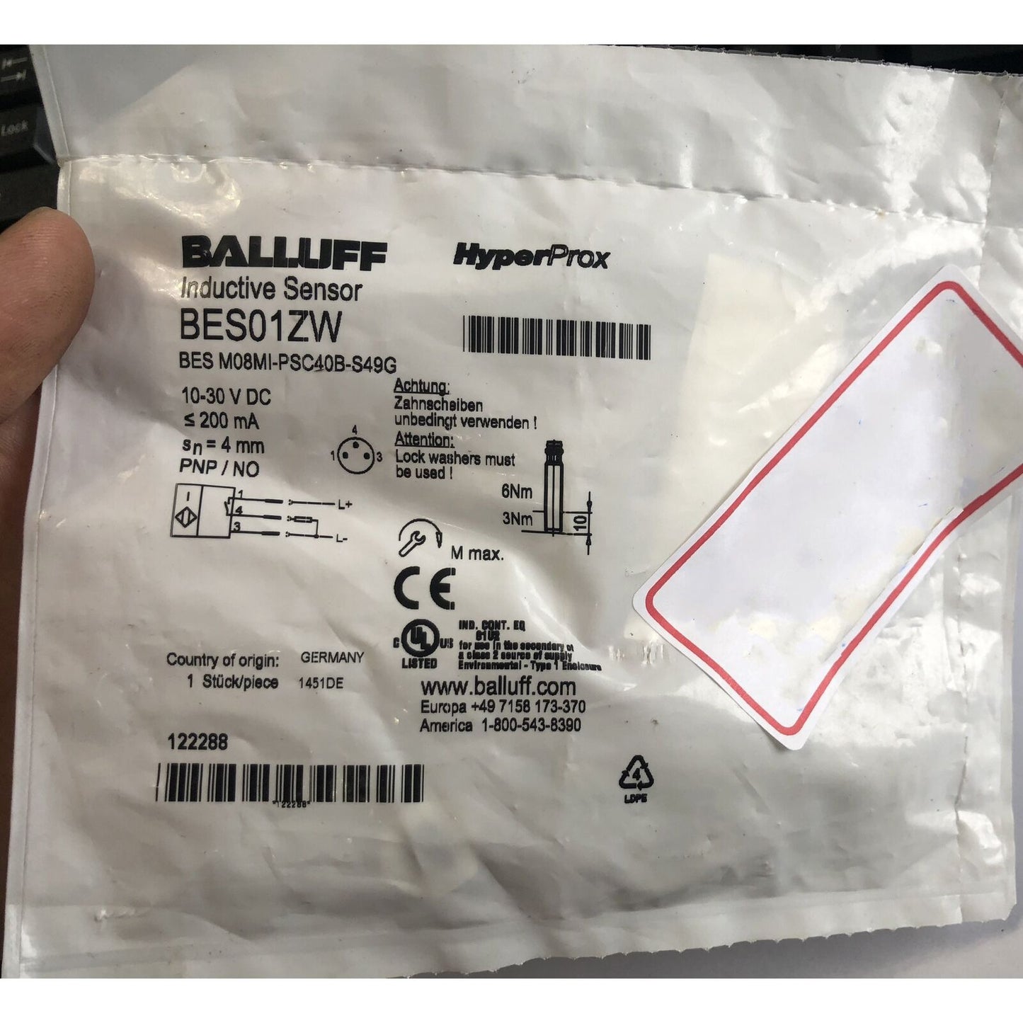 New BALLUFF BES M08MI-PSC40B-S49G Proximity Switch - BALLUFF