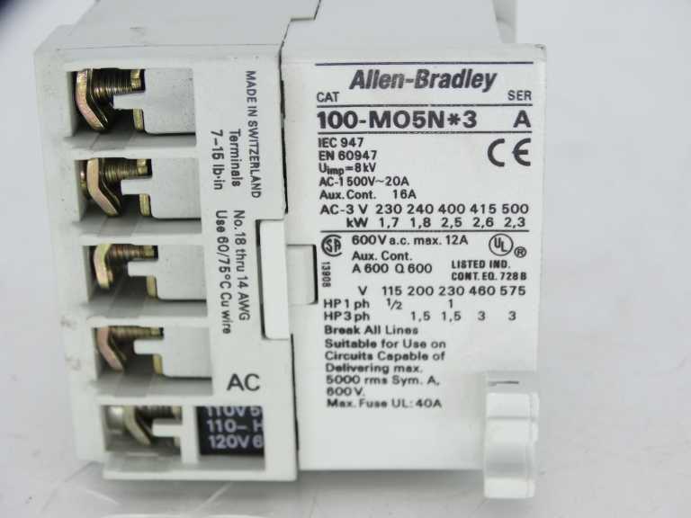 Allen Bradley 100-M05ND3 Series A Contactor with 240 V AC and 10 Ampere Capacity for industrial and commercial use - ALLEN BRADLEY
