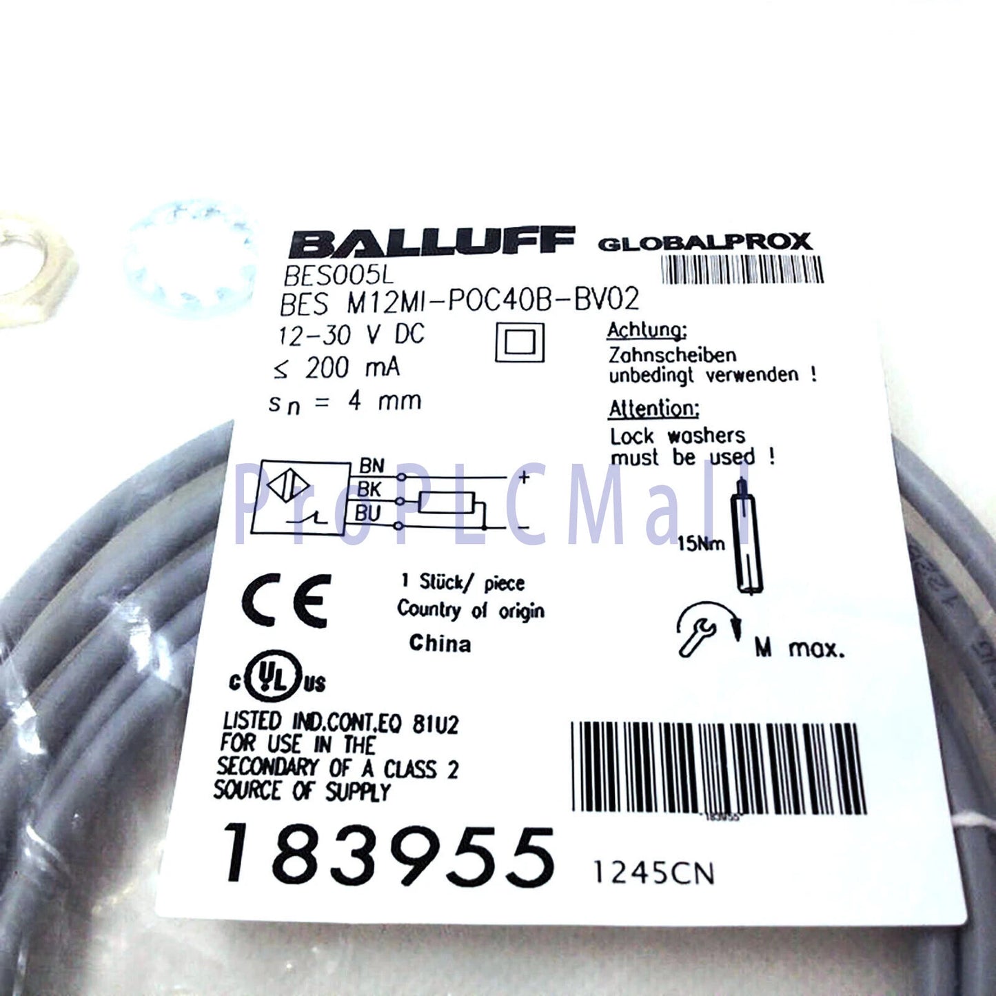 BALLUFF BES M12MI-POC40B-BV02(BES005L) Inductive Standard Sensors PNP ~1PCS