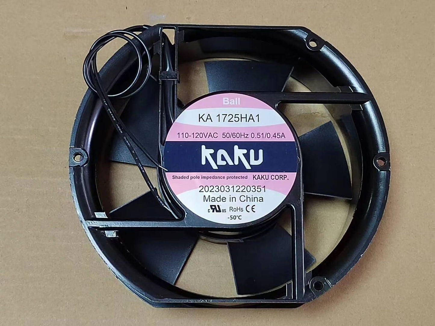 new 1pcs KAKU KA1725HA1 AC110V 0.51A SLEEVE metal fan electric cabinet fan
