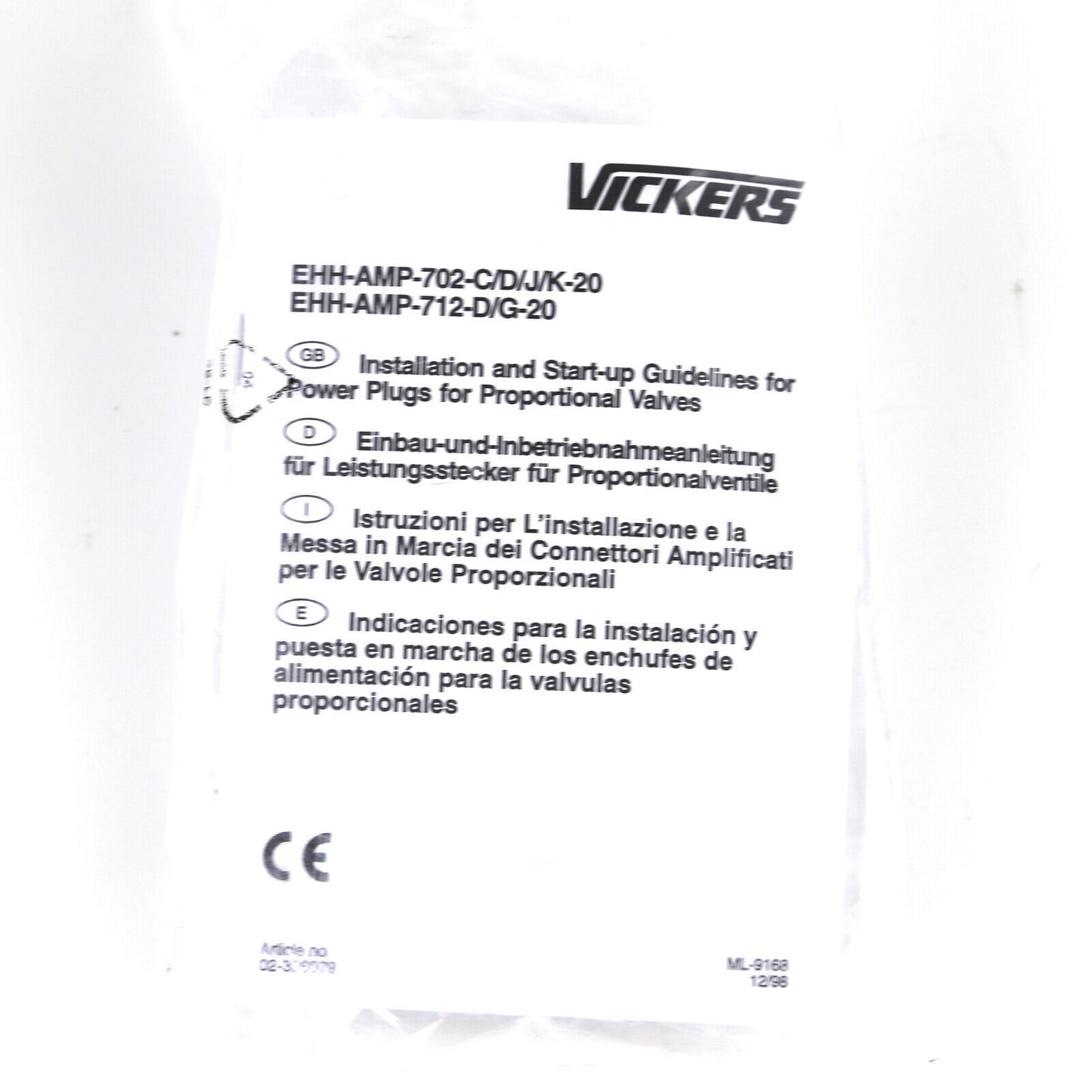 Vickers EHH-AMP-702-D-20 Amplifier Plug - VICKERS