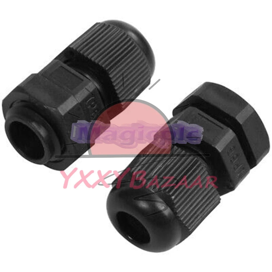 5Pcs PG7 Black Plastic Waterproof Connector Gland 3-6.5mm Dia Cable