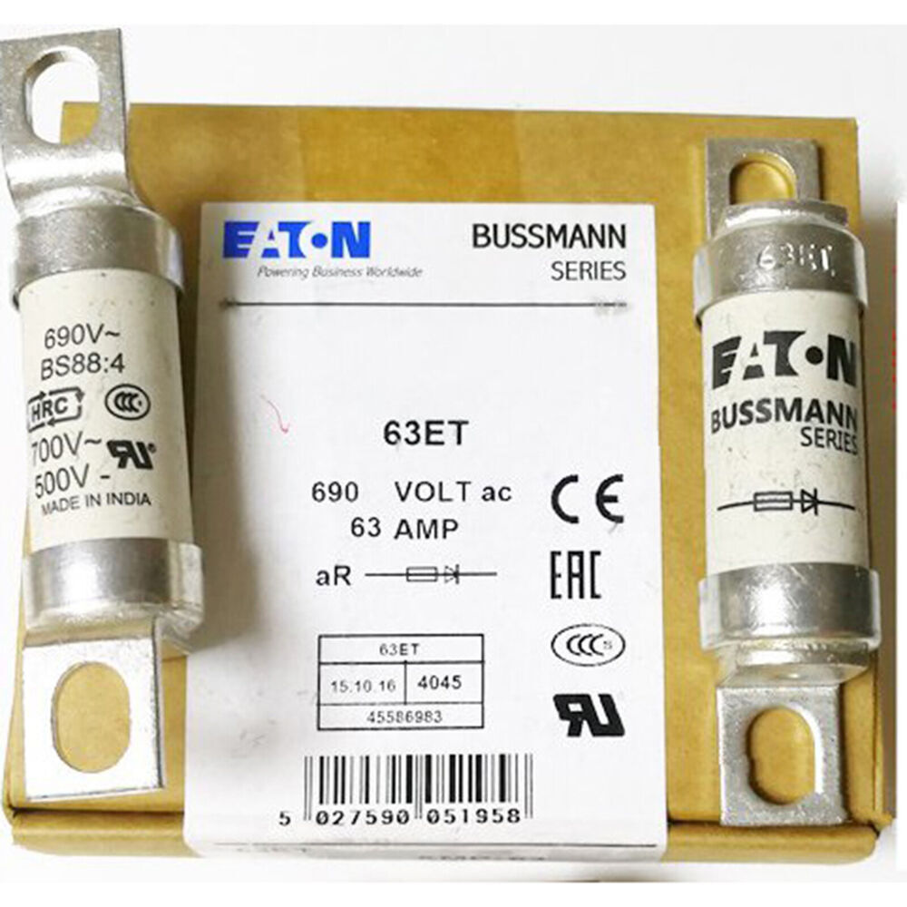 10PCS Bussmann EATON Fuse BS88:4 63ET 63A 690V spot stock /db