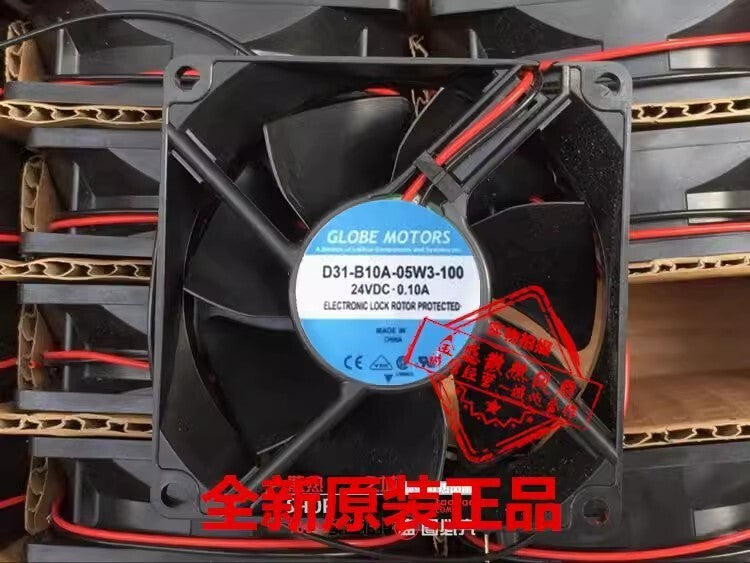 GLOBE MOTORS D31-B10A-05W3-100 DC24V 0.10A 8CM 2-Wire Inverter Cooling Fan