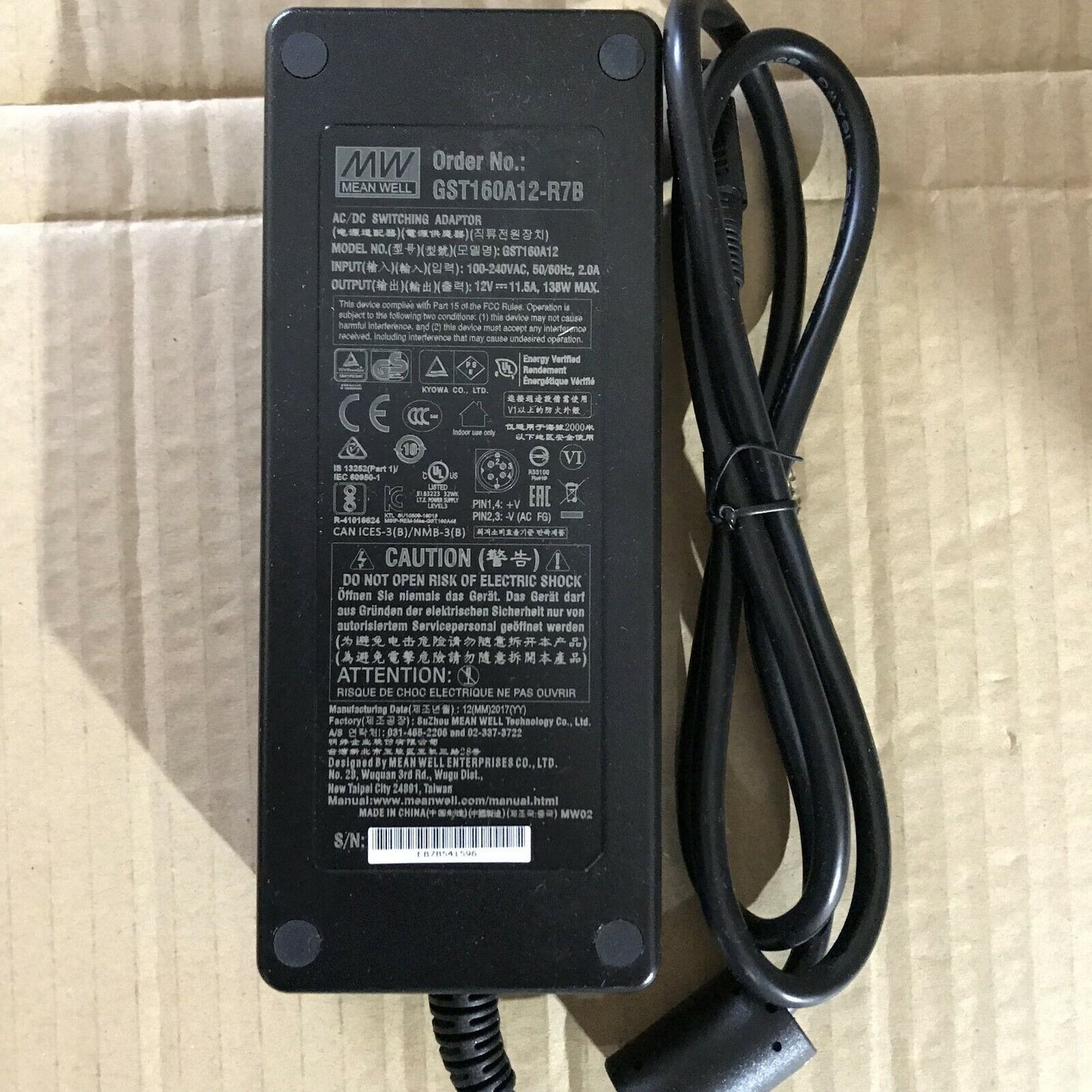new 1 pcs MEAN WELL GST160A12-R7B 12V 11.5A power supply