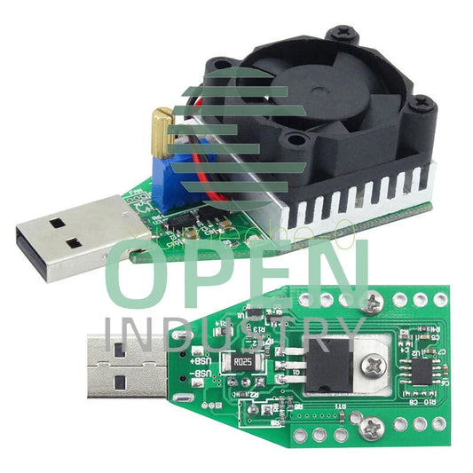 15W 3.7-13V Electronic Load Resistor USB Discharge Battery Tester with Fan