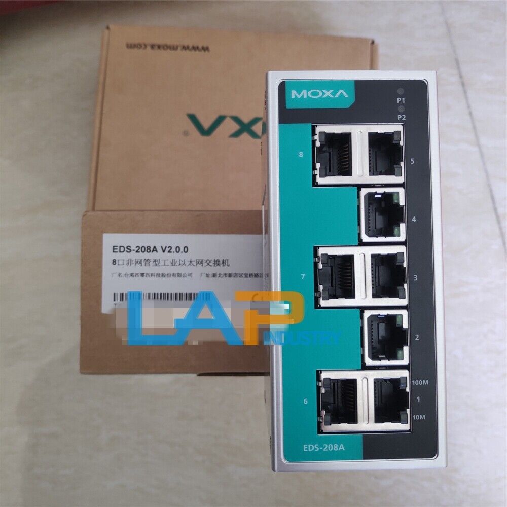 MOXA EDS-208A 8-Port Wide-Temperature Ethernet Switch - New - MOKA