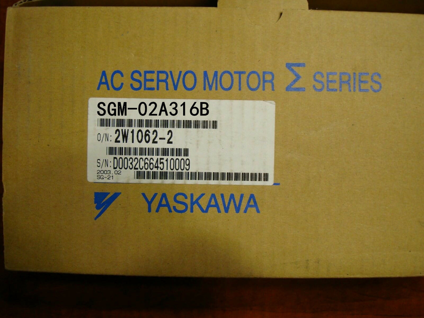 1PC YASKAWA AC SERVO MOTOR SGM-02A316B