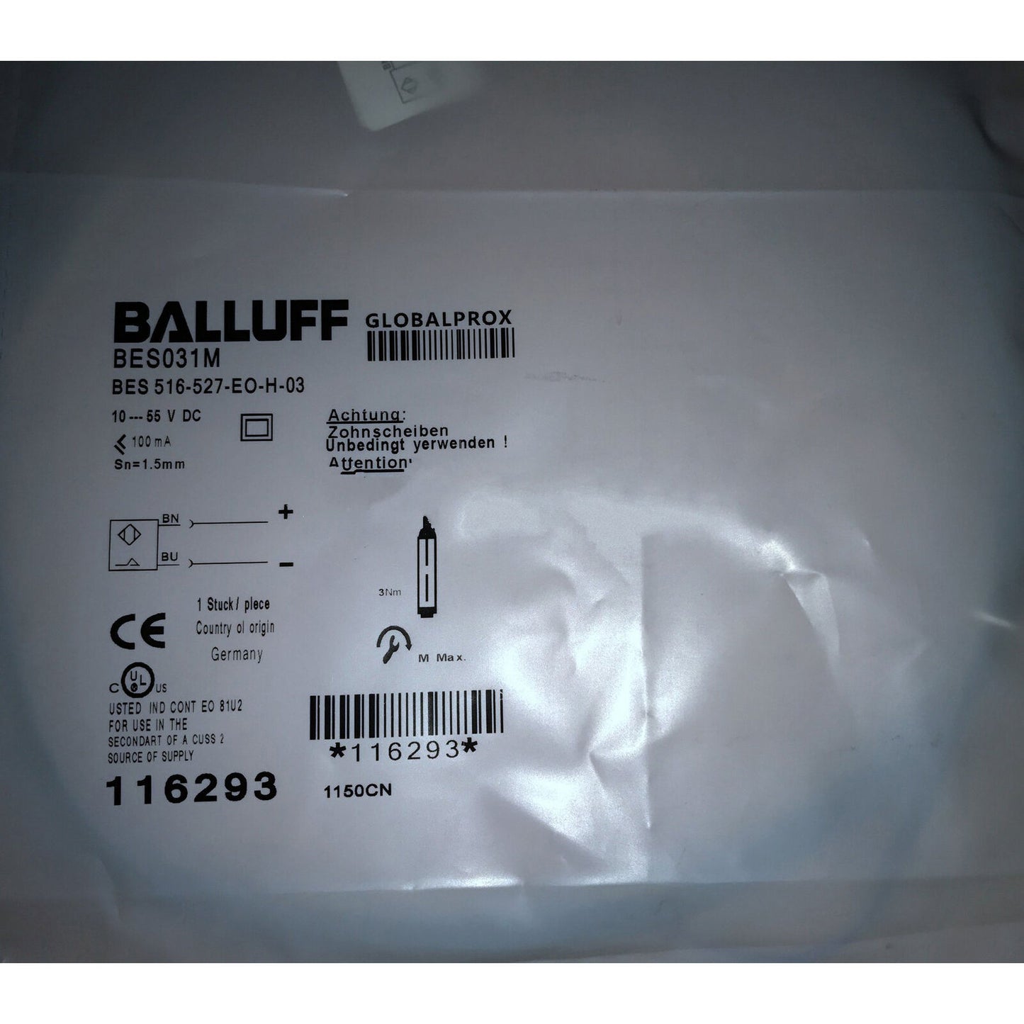 Proximity Switch BALLUFF BES 516-527-EO-H-03 - BALLUFF