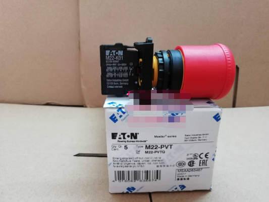 1PCS Eaton Moeller M22-PVT/K01 Emerg Stop/Swit Pushbutton Red