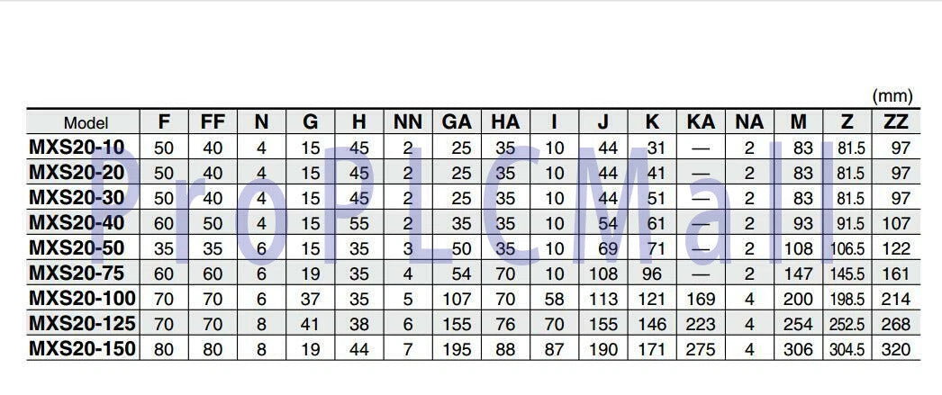 1PC~SMC MXS20-30 Air Slide Table Pneumatic precision guide slide cylinder ~