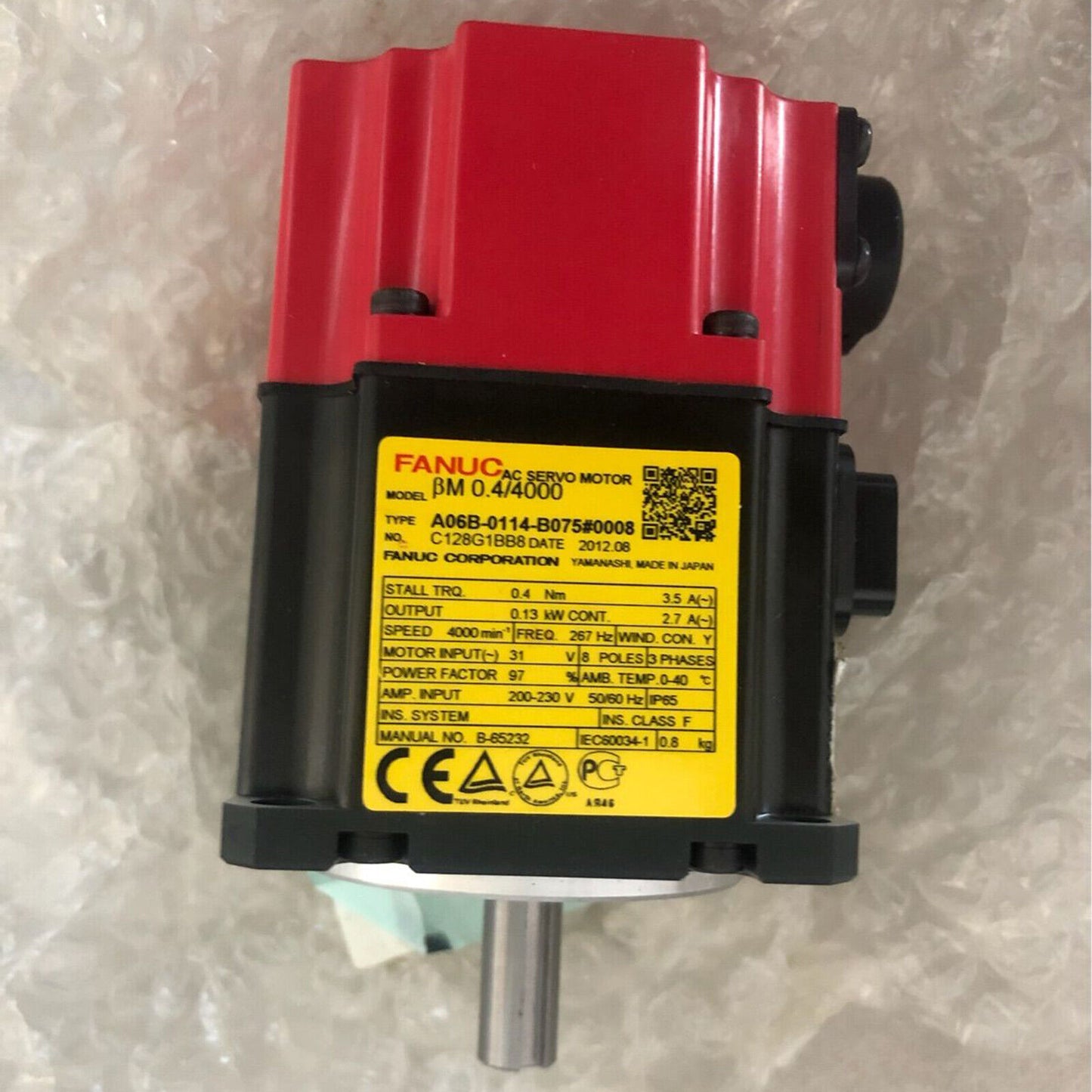 Used FANUC AC Servo Motor A06B-0114-B075#0008 - Fully Tested - FANUC