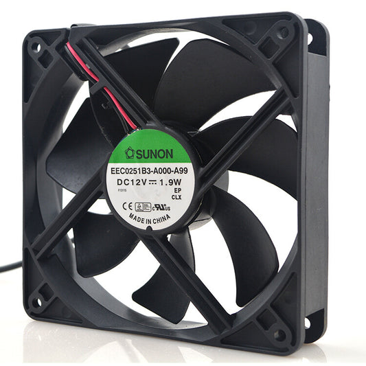 1pcs SUNON EEC0251B3-A000-A99 12CM 12025 12V 1.9W 2-wire ultra-quiet fan