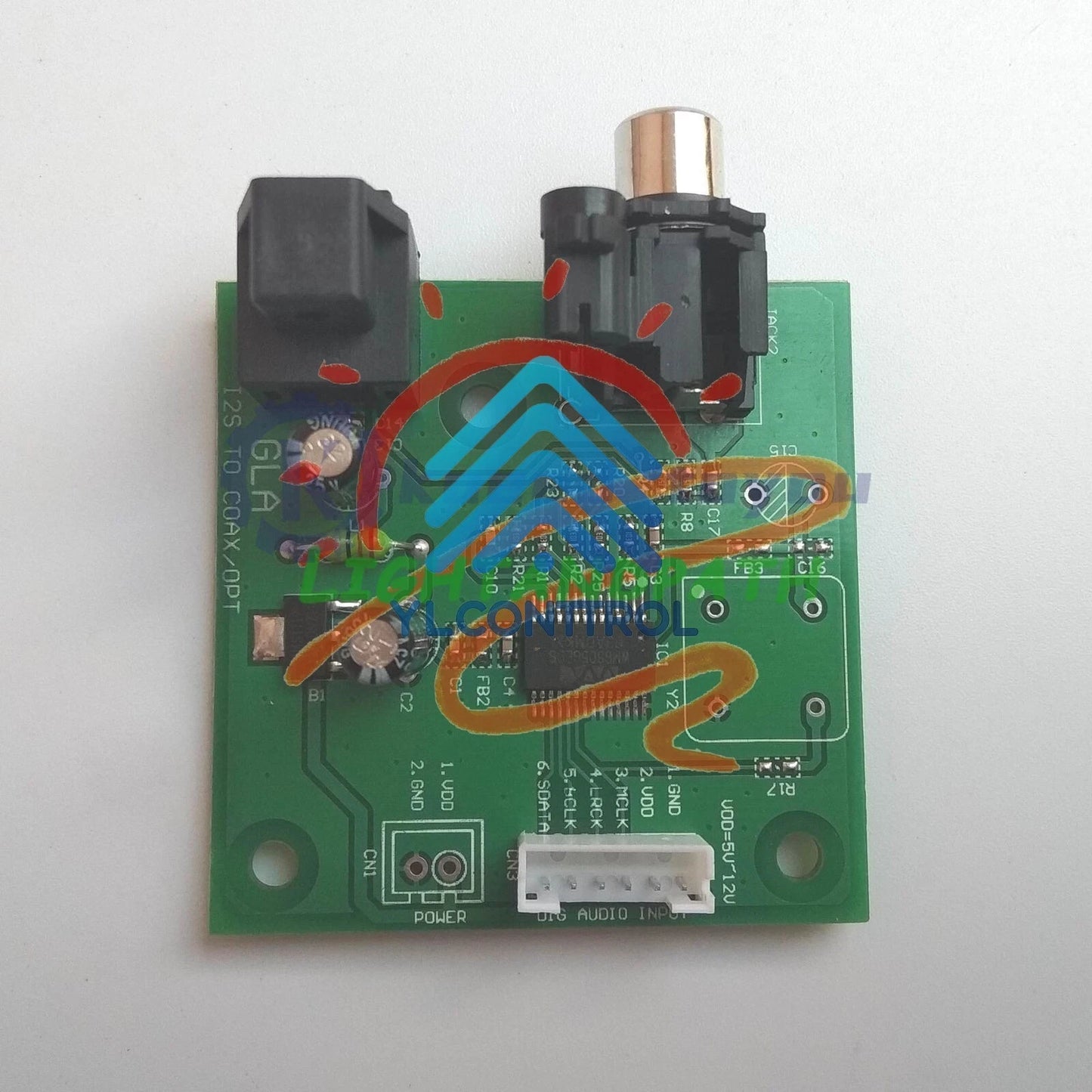 Audio Board I2S Input To SPDIF Coaxial Optical Output Board Support 44.1K-192K#
