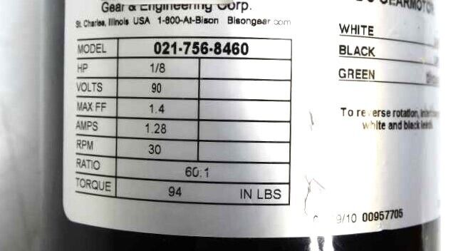 BISON GEAR 021-756-8460 MOTOR: Powerful Motor with Advanced Features - BISON GEAR