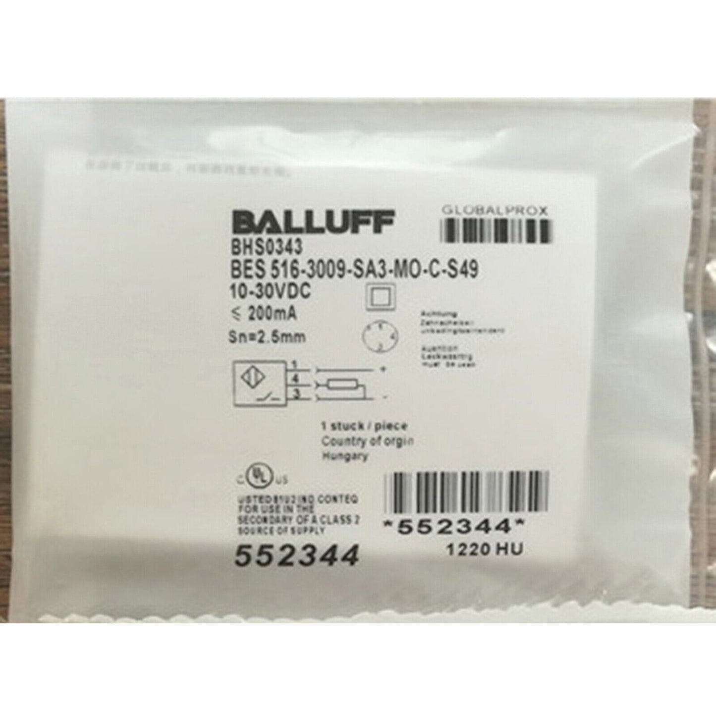 new ONE Proximity Switch BALLUFF BES 516-3009-SA3-MO-C-S49 - BALLUFF