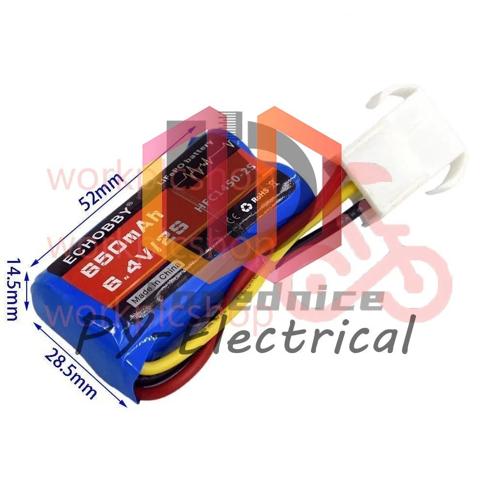 1x for RC Car Speed Boat 6.4V 2S 650mAh LiFePO Battery EL4.5-3P female P-TO-R