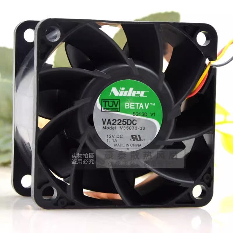NIDEC VA225DC V35073-33 6038 DC12V 1.1A 6CM 3-Wire Silent Cooling Fan