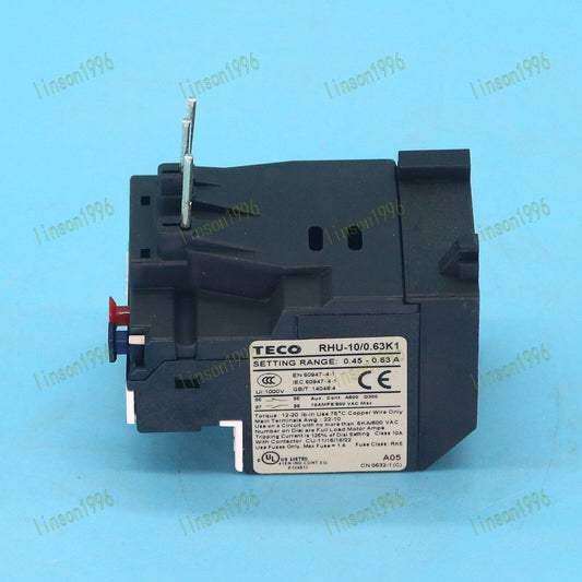 1-PC TECO RHU-10/0.63K1 Thermal Overload Relay Ship - TECO