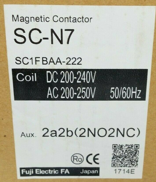 new 1pc Fuji Electric SC-N7 SC1FBAA-222 Magnetic Contactor - FUJI ELECTRIC