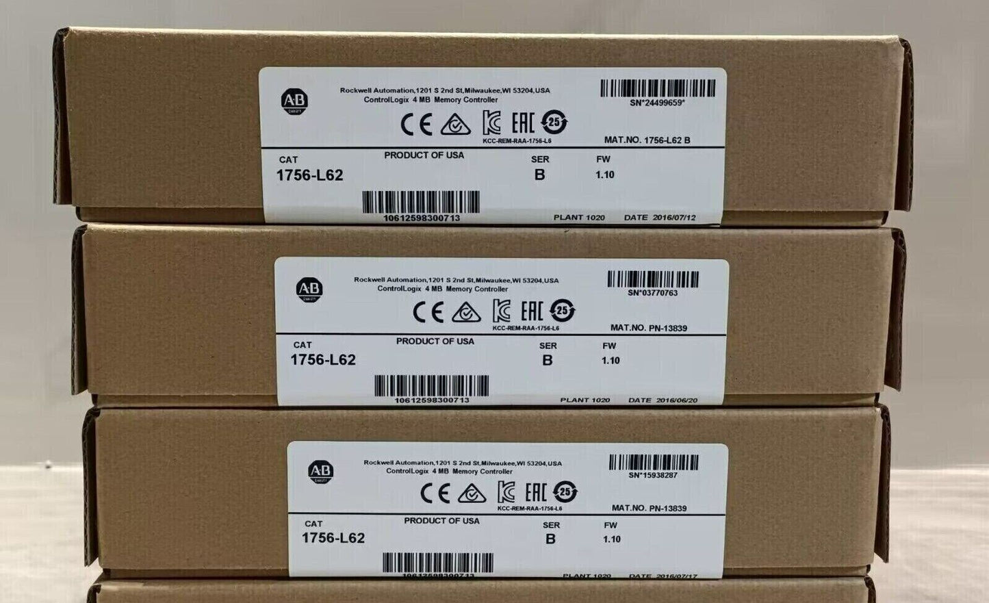 ControlLogix AB 1756-L62 Memory Controller 4MB - CONTROL LOGIX