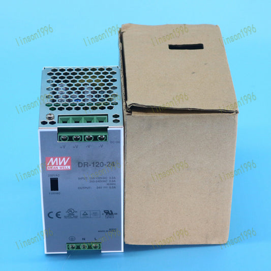 MEAN WELL DR-120-24 AC to DC DIN-Rail Power Supply - MEAN WELL