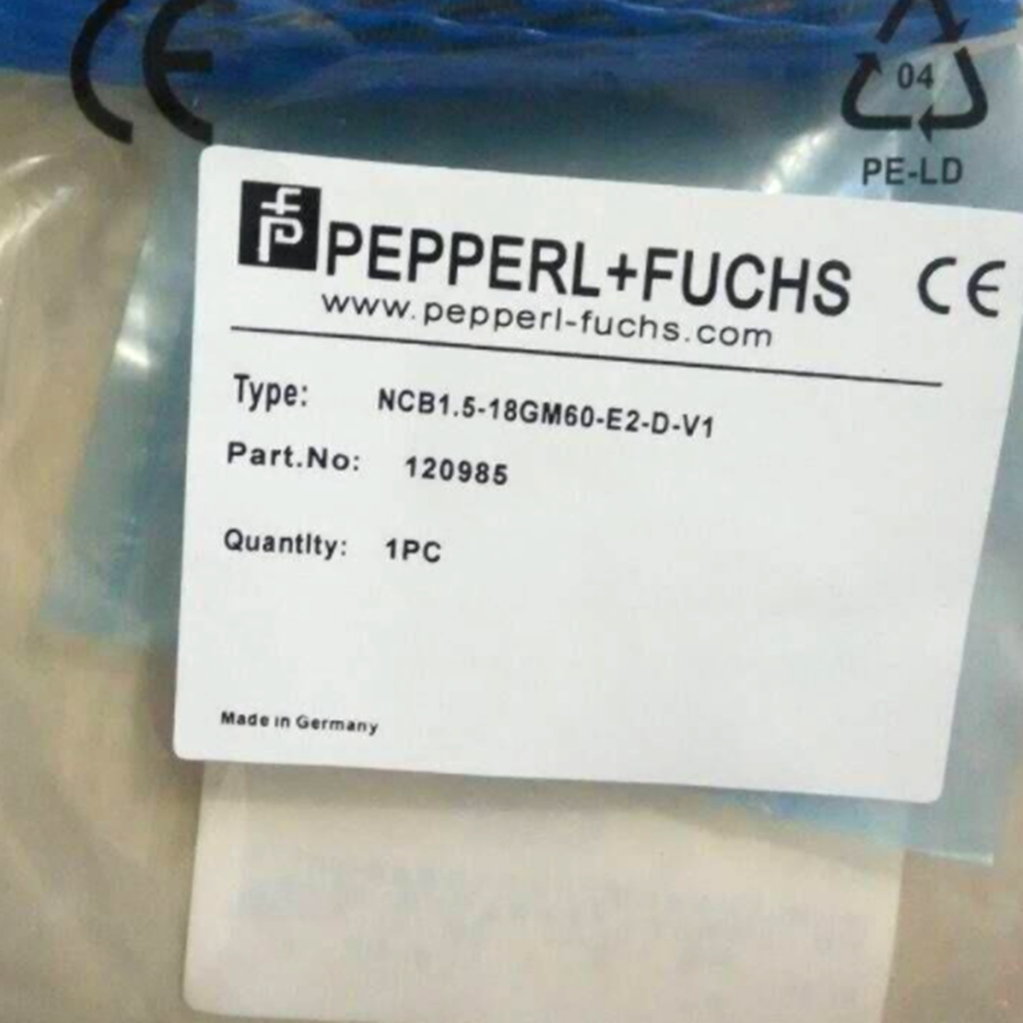 new PEPPERL+FUCHS NCB1.5-18GM60-E2-D-V1 Plug-in Sensor - PEPPERL+FUCHS