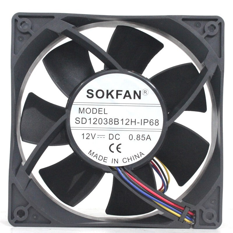 SOKFAN SD12038B12H 12038 12V 0.85A 4-wire waterproof cooling fan