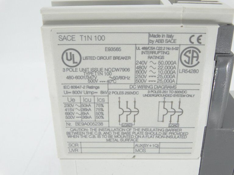 ASEA Brown Boveri T1N030TL Circuit Breaker - ASEA BROWN BOVERI