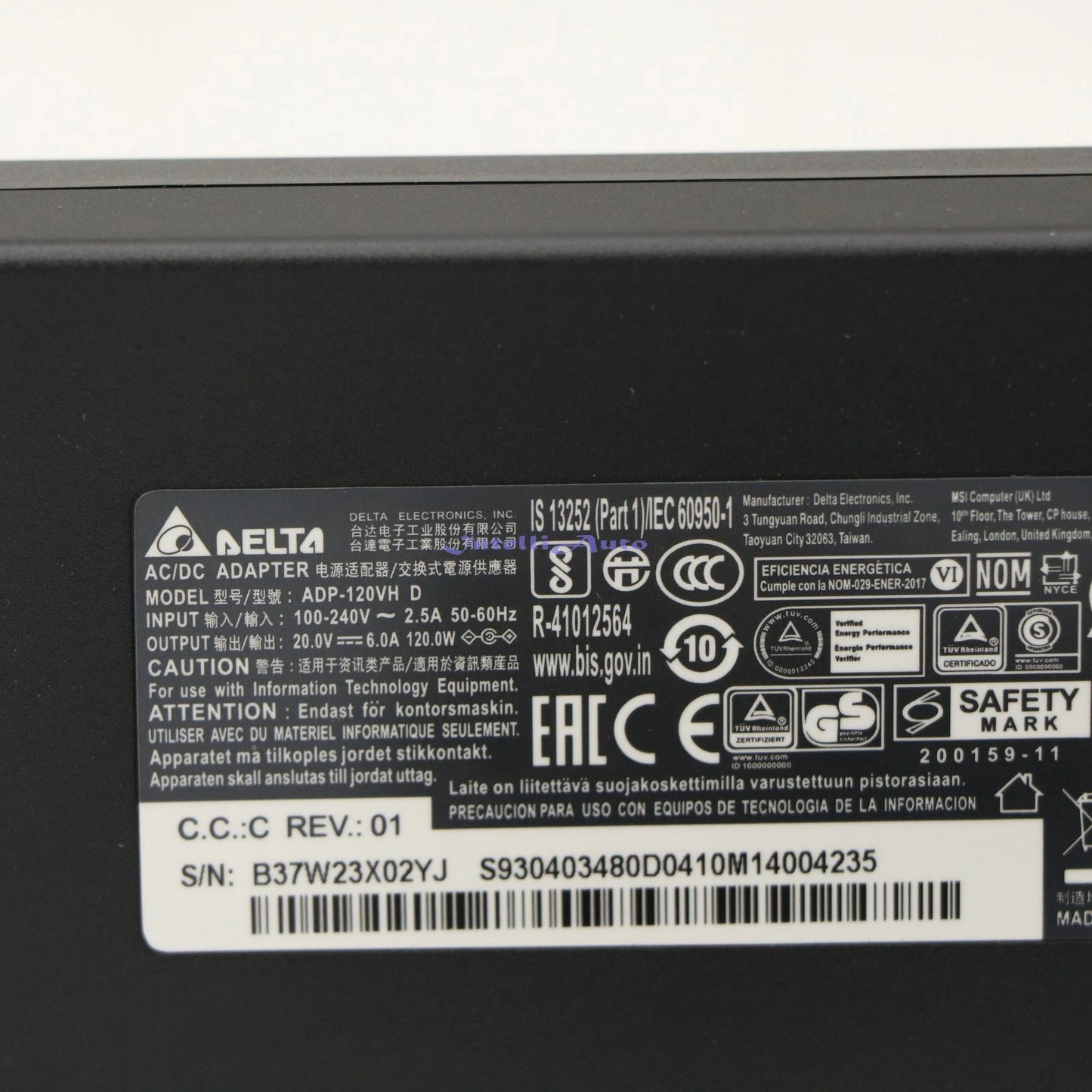 1PCS 20V 6A 120W Adapter MSI GF63 Thin 11SC-430CA ADP-120VH D AC Power Charger