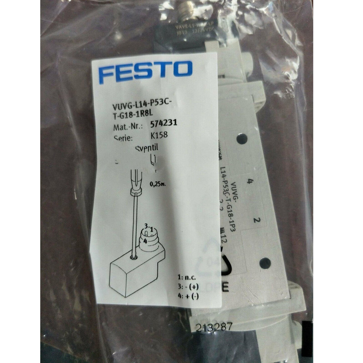 FESTO VUVG-L14-P53C-T-G18-1R8L solenoid valve - FESTO