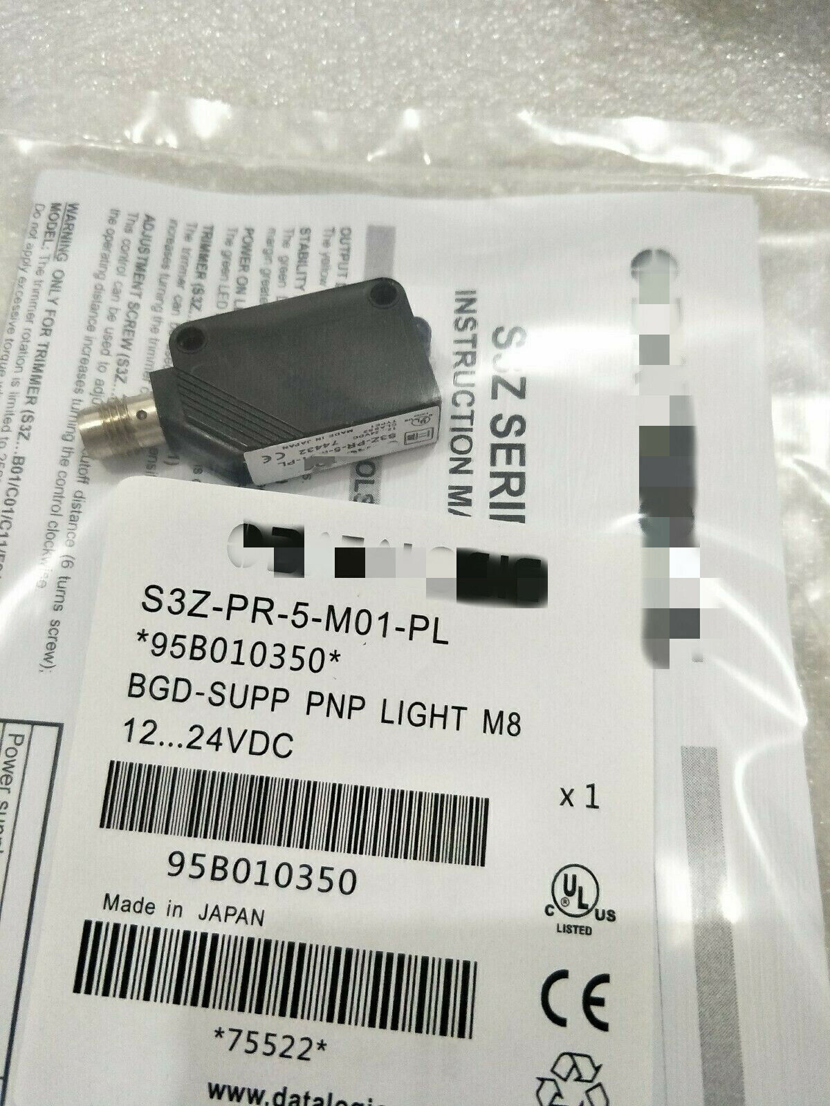 Datalogic S3Z-PR-5-M01-PL Sensor - DATALOGIC
