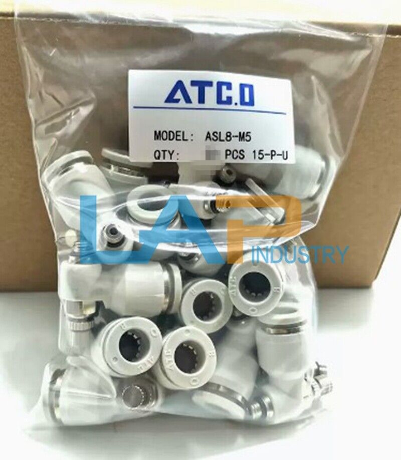 10 New ATC.0 ASL8-M5 Cylinder Speed Regulating Throttle Valve Connectors - ATC
