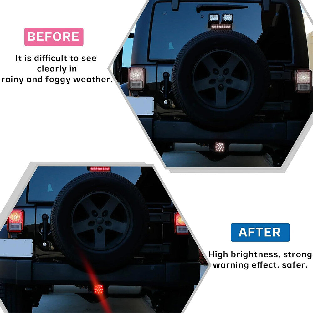 new 12 LED Tow Rear Tail Stop Brake Light 12V 2" Trailer Hitch Cover Light