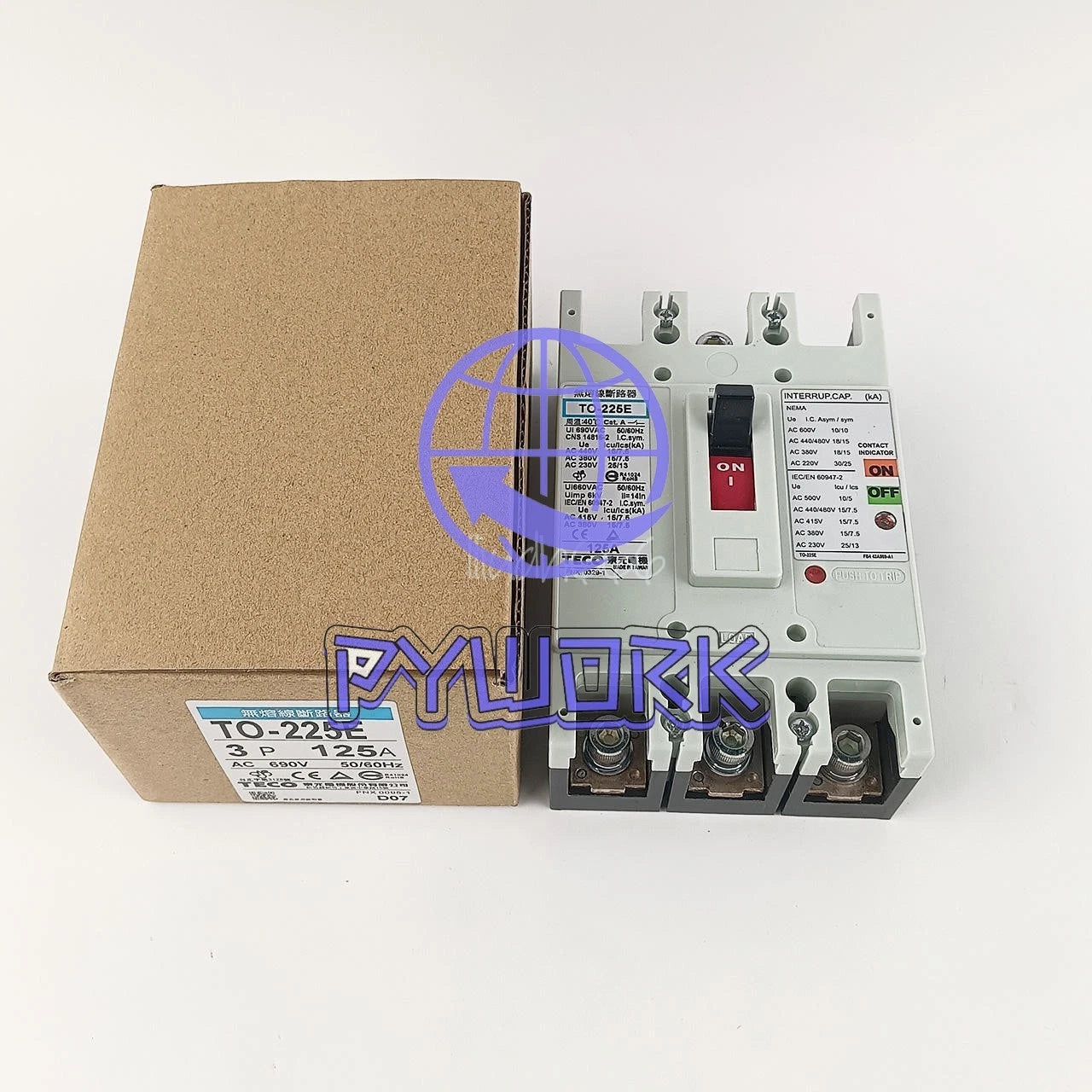 1Pcs TECO TO-225E 3P 125A Circuit Breaker