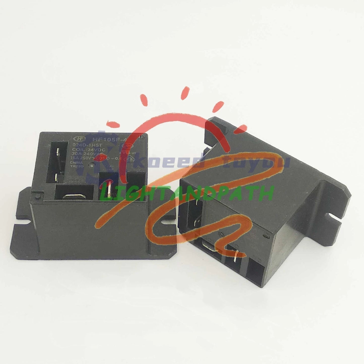 HONGFA HF105F-4-024D-1HST 24VDC Power Relay 30A 240VAC 4Pins 1PC