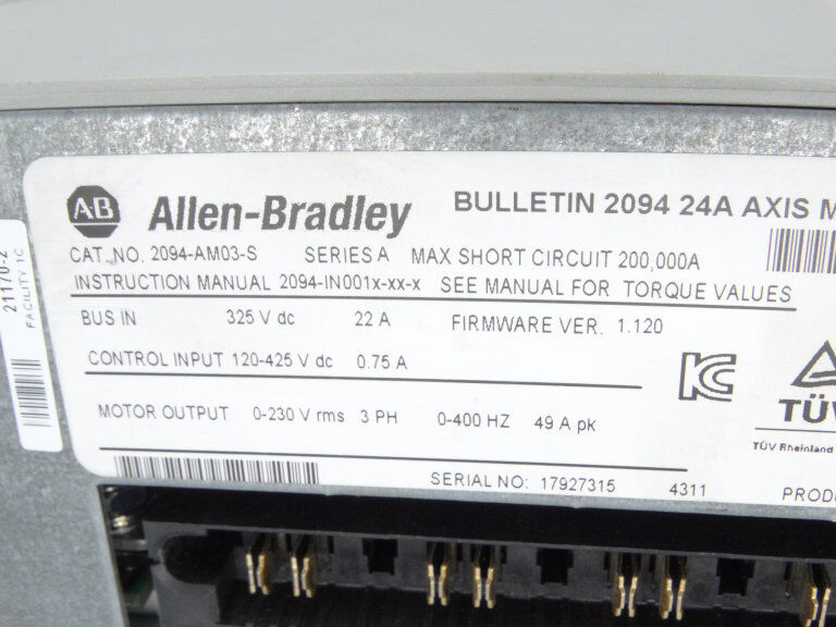 Allen Bradley 2094-AM03-S Servo Drive - ALLEN BRADLEY