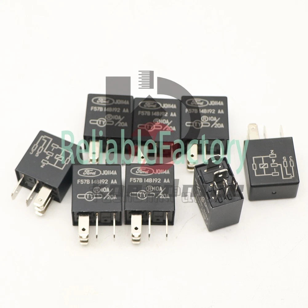 2 PCS F57B 14B 192 AA 5 Pin 20A/10A 12VDC JQ114A Ford automotive relay