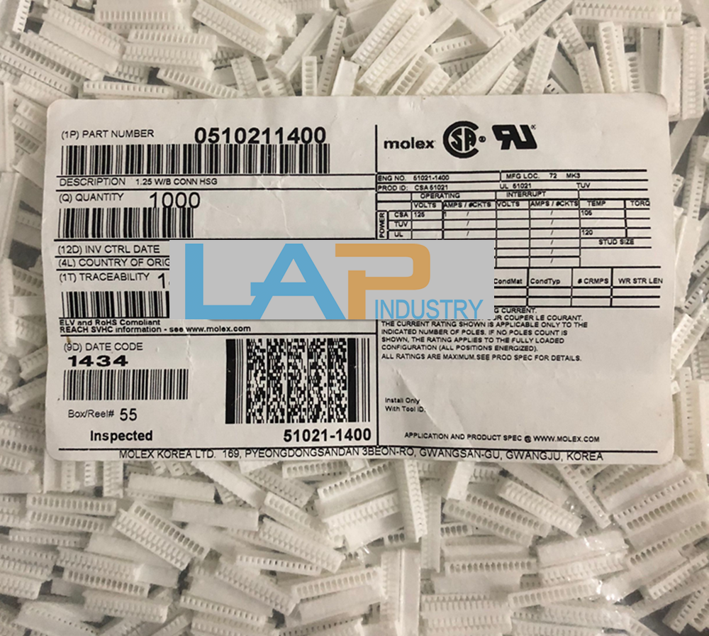 1000PCS Connector 51021-1400 Plastic Shell 14P 1.25mm Pitch - OMRON