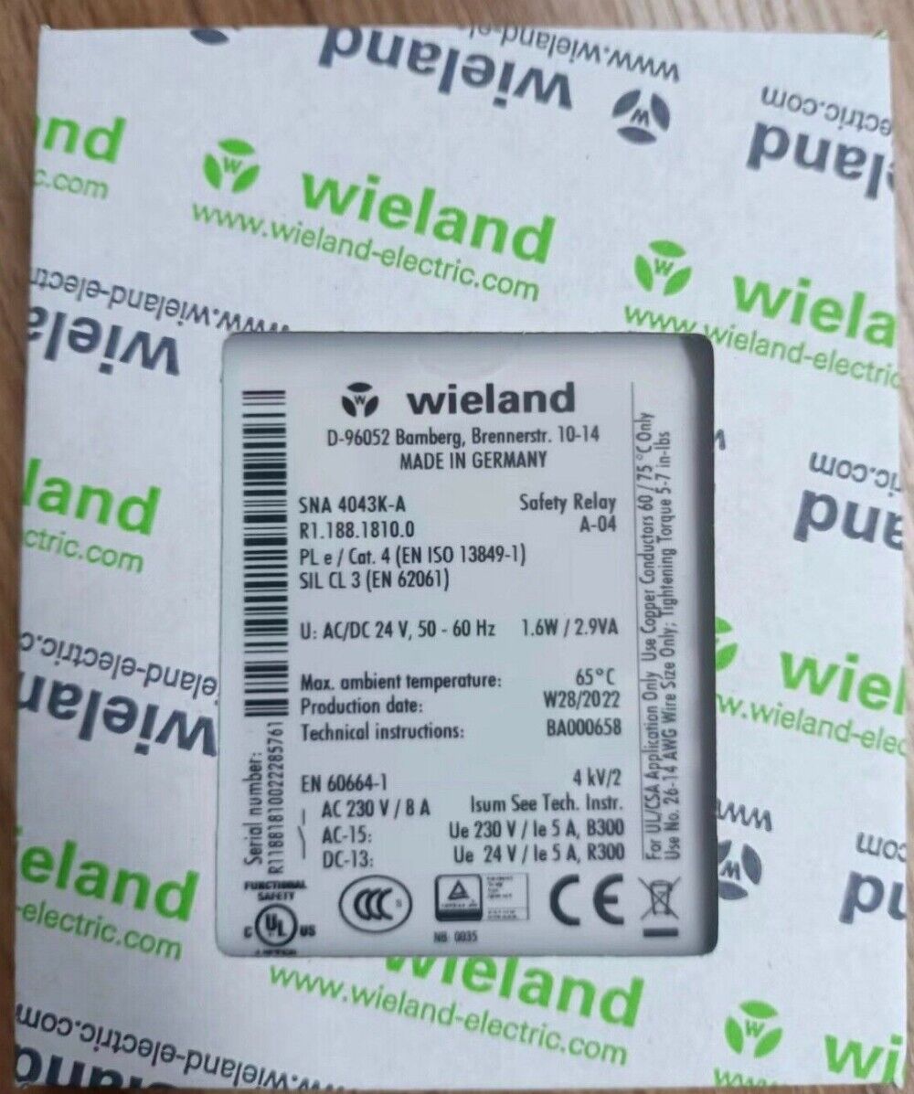 new Wieland Safety Relays SNA4043K-A - WIELAND