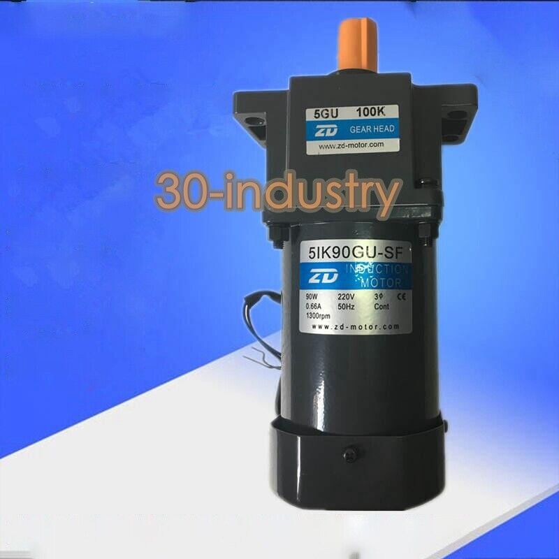 1PCS New For 90W 220V Deceleration motor 5IK90GU-SF/5GU100K Gear motor 1300rpm - KOEED