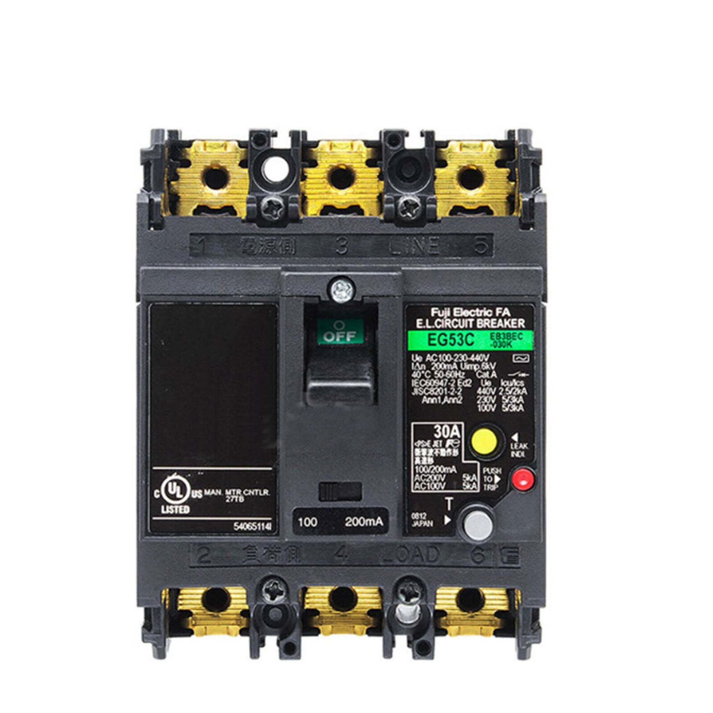 FUJI SG53C Three-Phase 30A Circuit Breaker - FUJI