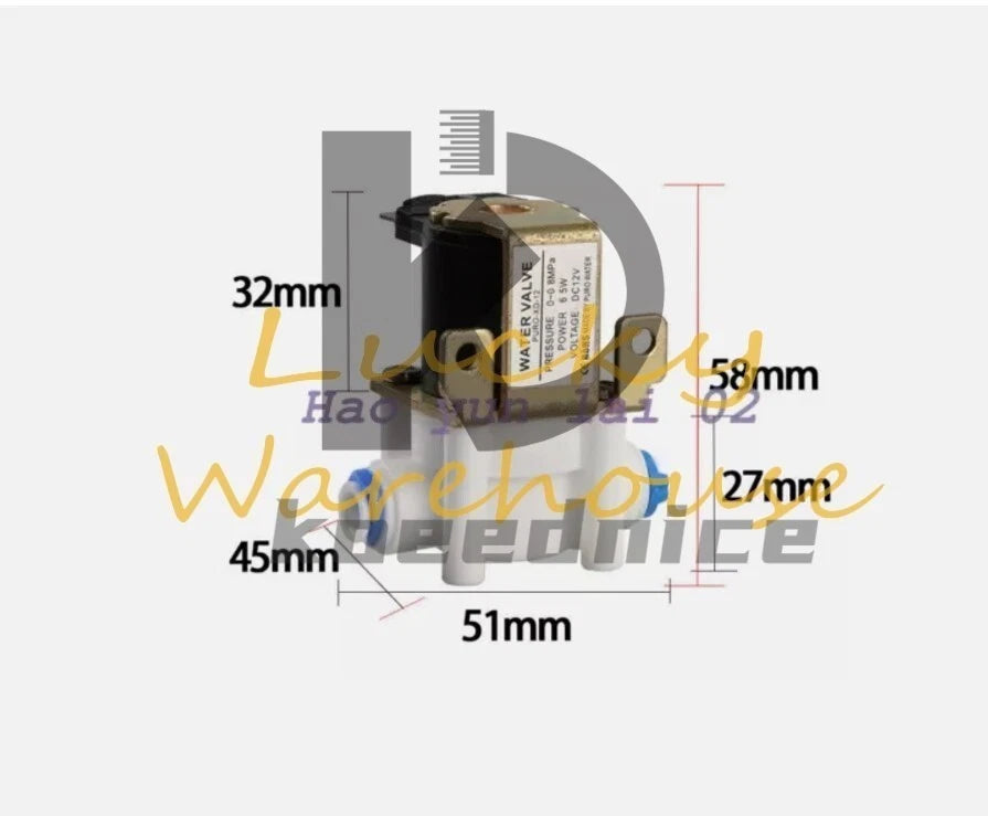 1PC 2 points inlet diameter 6.5mm Water valve PURO-XD12 DC 12V 6.5W
