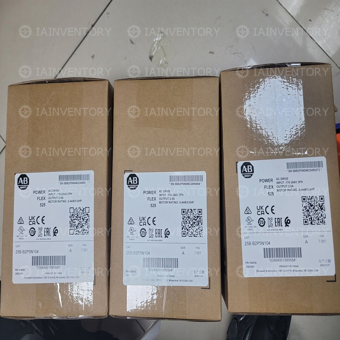 Allen-Bradley 25B-B2P5N104 0.5HP Drive, New in Box - ALLEN-BRADLEY
