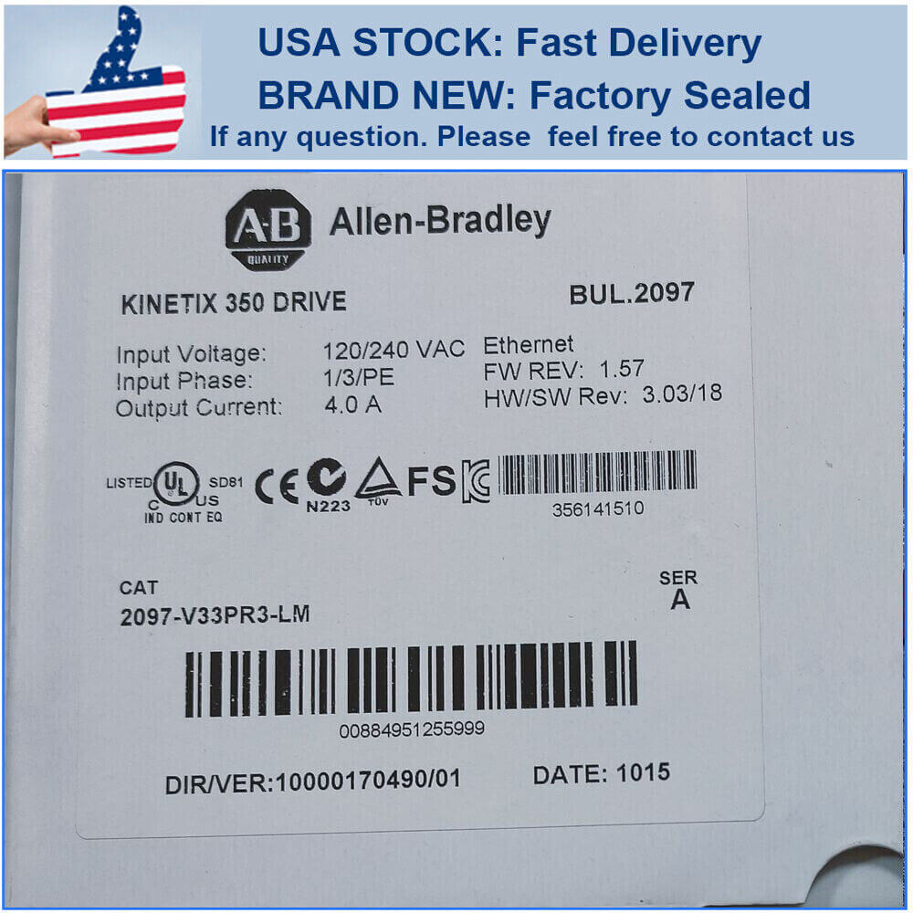 2097-V33PR3-LM Sealed New Allen Bradley Kinetix 350 Servo Drive 2097 V33PR3 LM - KOEED