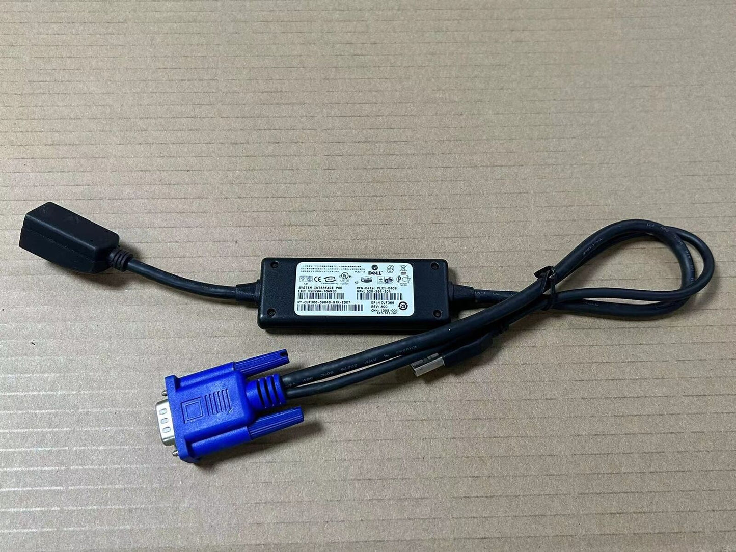 new for Dell server USB interface POD KVM cable KVM cable with cable 0UF366 UF366